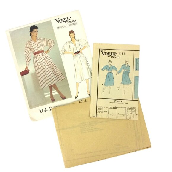 Vogue 1118 Adele Simpson Womens Dress Sewing Pattern Size 8-10-12 Uncut 80s - Picture 3 of 3